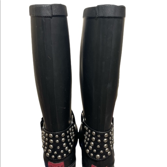 Chooka Black Waterproof Boots Stable Studded Ankle Wedge Heel - Picture 4 of 8